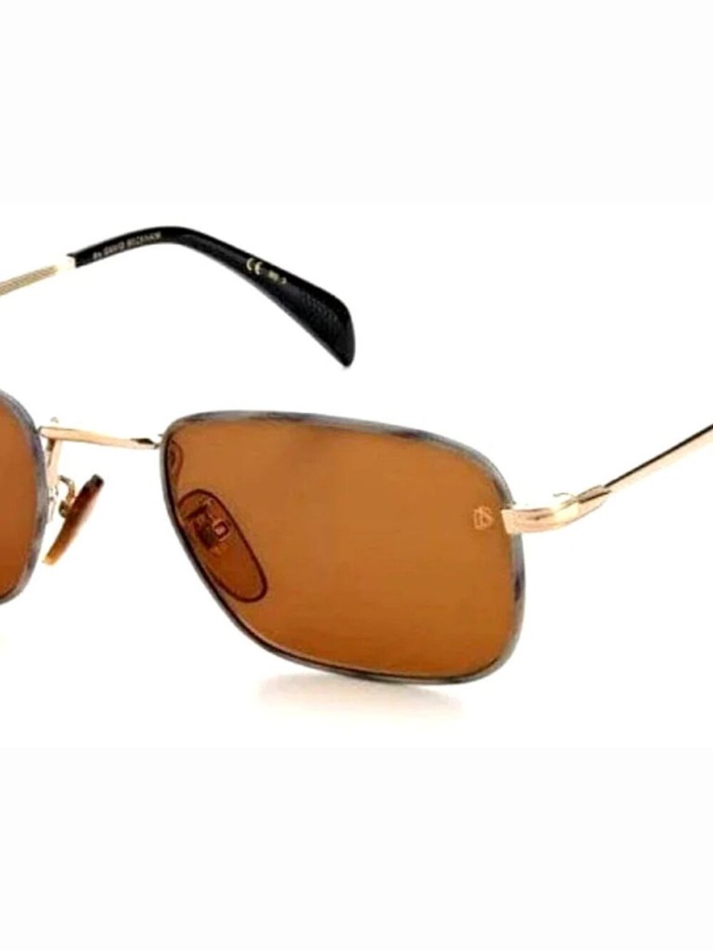 David Beckham DB1035 0F6W/70 Men's Gold Horn / Brown Sunglasses